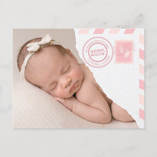 Newborn Baby Boy Announcement Postcard