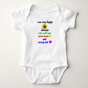 Newborn Baby Boy Girl Gift - Family Happy Mum Dad Bodysuit