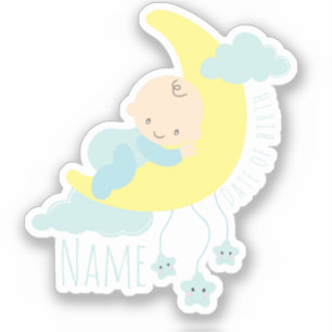 Newborn Baby Boy Personalised Name/DOB Sticker