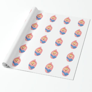 Newborn baby clipart wrapping paper