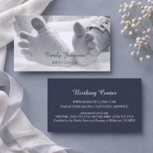Newborn Baby Feet Hospital Band Birthing Doula Business Card