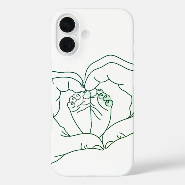 Newborn Baby Feet in Parent Hands Heart Outline  Case-Mate iPhone Case (Back)