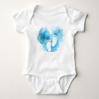 Newborn baby footprint design  baby bodysuit