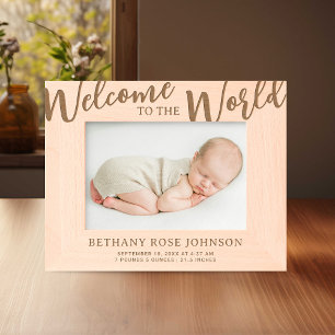 Newborn Baby Gift Birth Stats Etched Frames