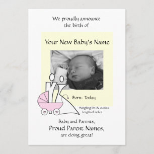 Newborn Baby Girl Announcement