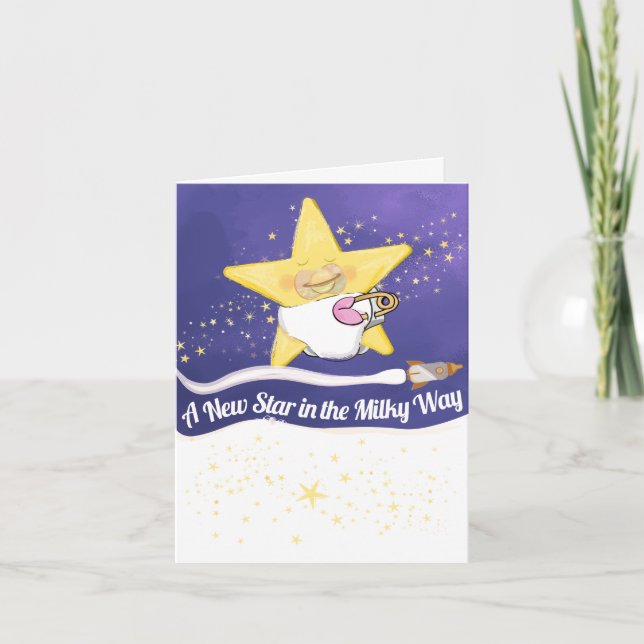 Newborn Baby Girl Star Announcement (Front)