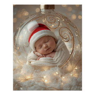 Newborn Baby in Christmas Ornament – Adorable Holi Poster