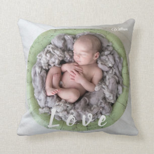Newborn baby name Love Photo Picture Cushion