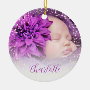 Newborn baby photo ceramic ornament