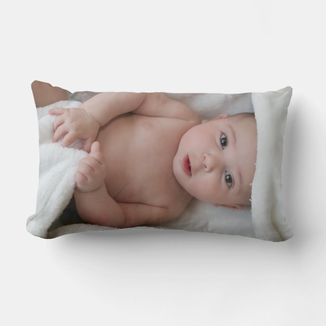 Newborn Baby Photo Throw Pillow (Front)