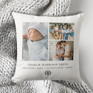 Newborn Baby Stats and Photo  Cushion