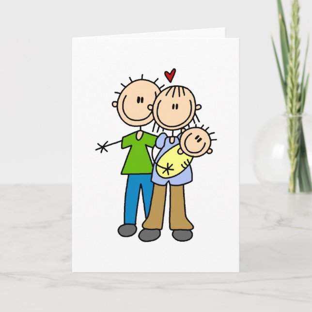Newborn Baby Stick Figure Card (Front)