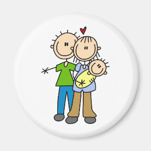 Newborn Baby Stick Figure Magnet