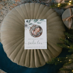 Newborn Birth Stats Photo Announcement Cards 