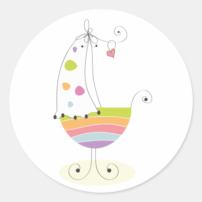 Newborn Crib Classic Round Sticker (Front)