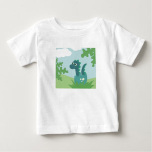 Newborn dinosaur boy in eggshell cute cartoon baby T-Shirt