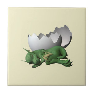 Newborn Dragon Ceramic Tile