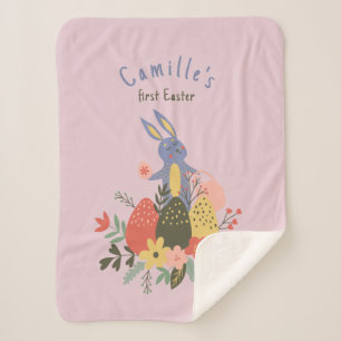 Newborn Easter for baby girl Sherpa Blanket