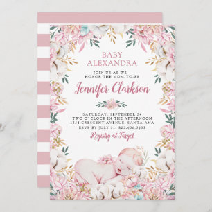 Newborn Floral Baby Shower Invitation