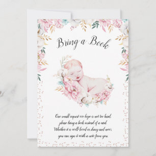 Newborn Floral Bring a Book Invitation