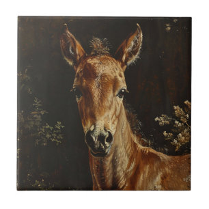 Newborn Foal Painting Ceramic Tile