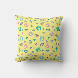 Newborn Footprints Binkies and ID pattern Cushion
