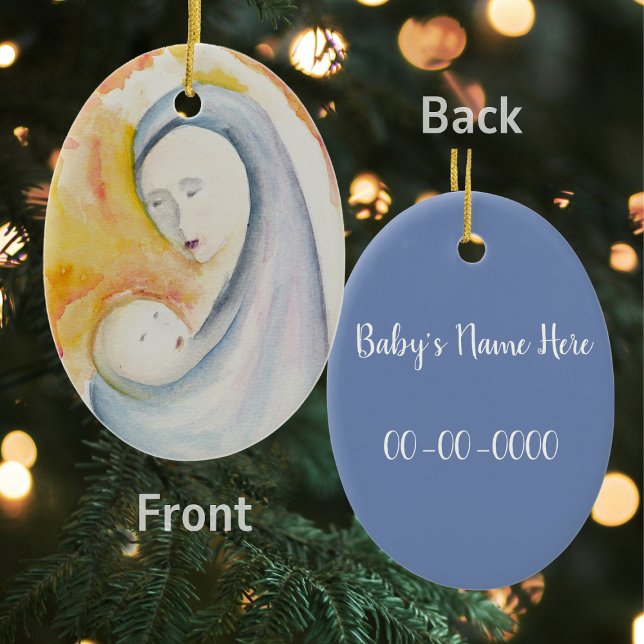 Newborn Gift Madonna and Child Ceramic Tree Decoration (Creator Uploaded)