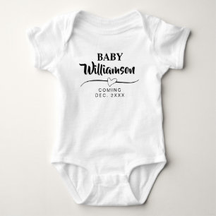 NewBorn Gift - Personalised Last Name Announcement Baby Bodysuit