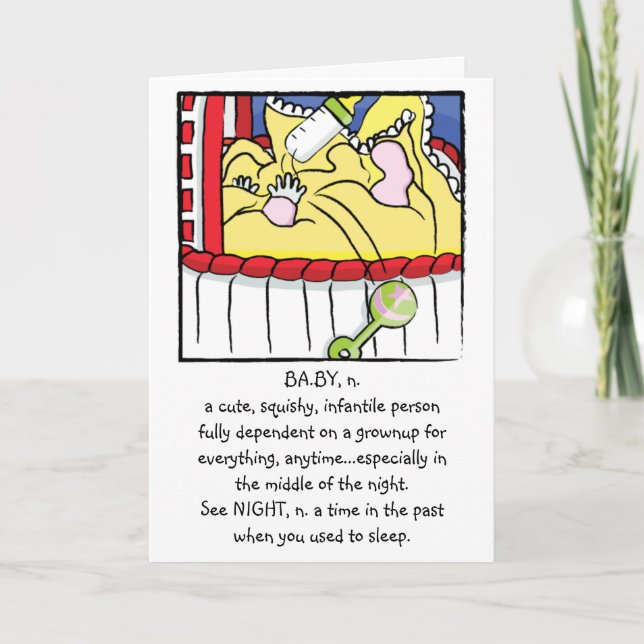 Newborn Girl Baby Greeting Card (Front)