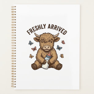 Newborn Highland Calf Baby Announcement Design Planner
