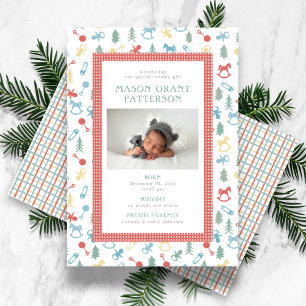 Newborn Holiday Photo Colourful Card