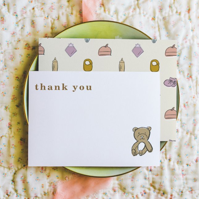 Newborn Illustrations Display Baby Shower Thank You Card (Newborn Illustrations Display Baby Shower Thank You Note Cards)