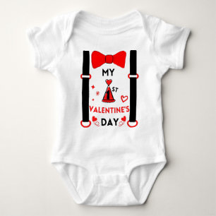Newborn Infant Baby My First Valentine's  Baby Bodysuit