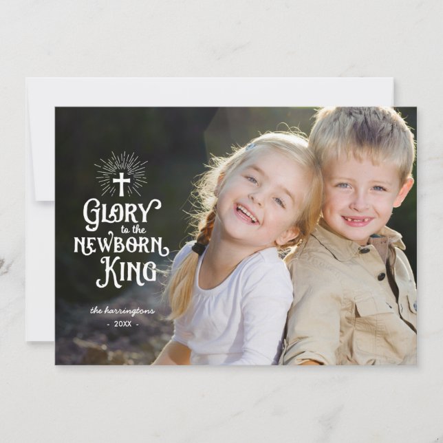 Newborn King | Religious Christmas Full Photo Holiday Card (Front)