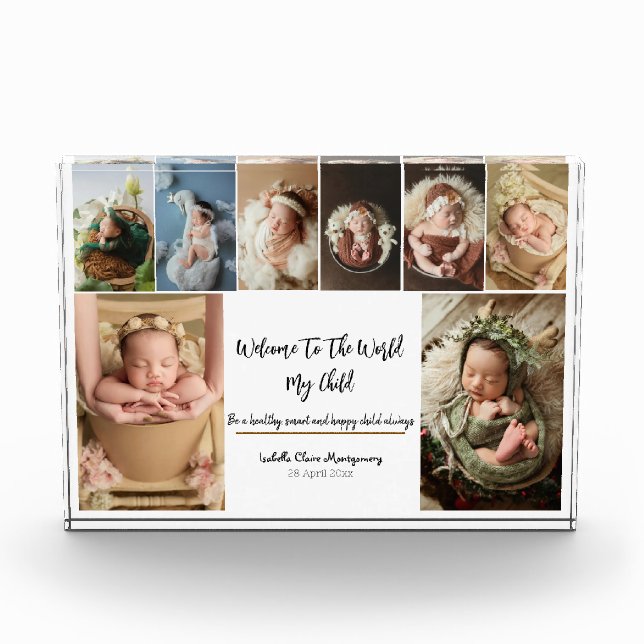 Newborn photo block - 8 personalised (Front)