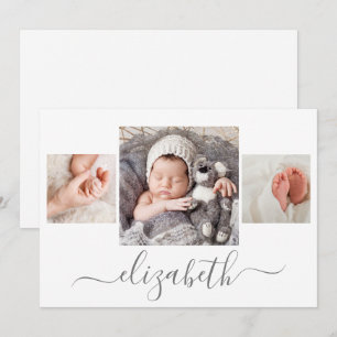 Newborn Photo Collage Birth Announcement