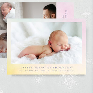 newborn photo collage rainbow baby birth announcement