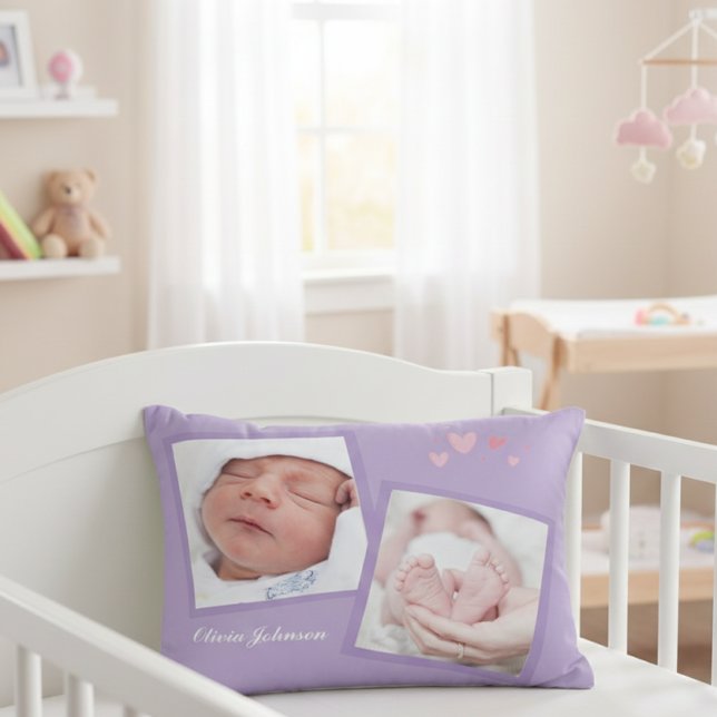 Newborn Photo Collage Throw Pillow (Creator Uploaded)