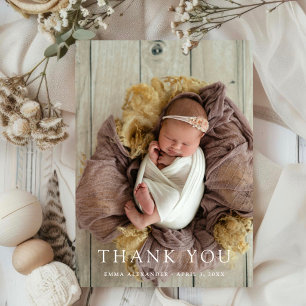 Newborn Photo Thank You Card   Minimal Chic
