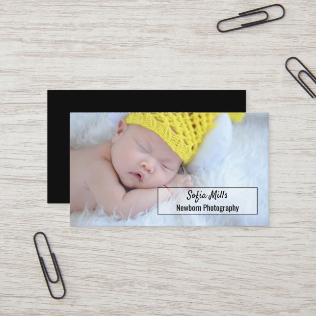 Newborn Photography Baby Photographer Photo Business Card (Front/Back In Situ)