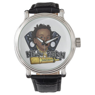 Newborn Records Leather Watch