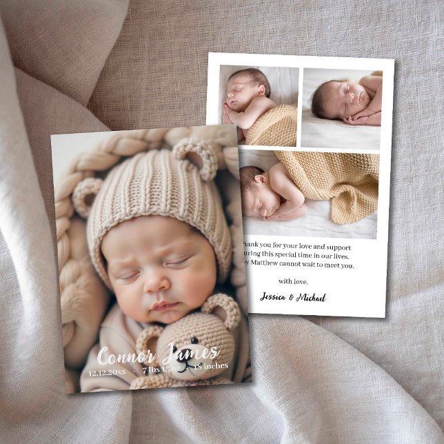 Newborn Scrpty Baby Photo Announcement Card (Creator Uploaded)
