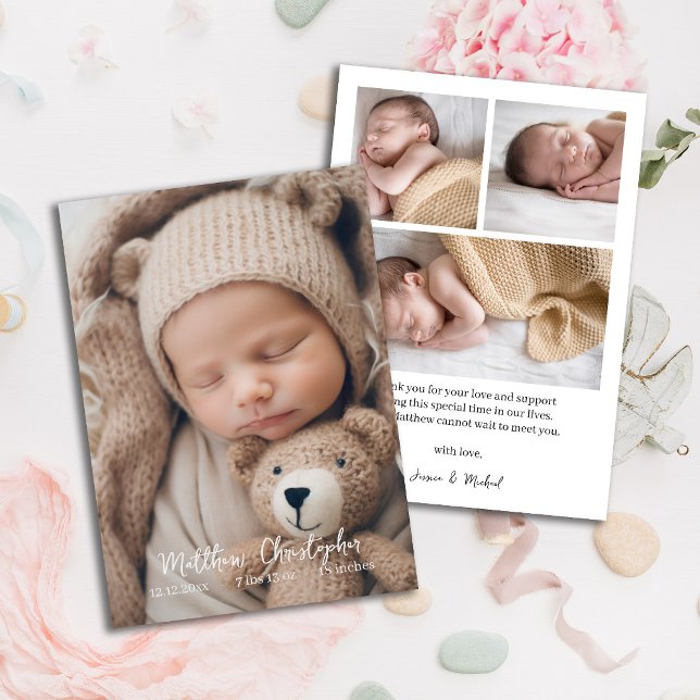 Newborn Scrpty Baby Photo Announcement Card (Creator Uploaded)
