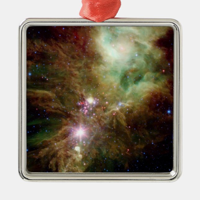 Newborn stars in the Christmas Tree cluster Metal Ornament (Front)