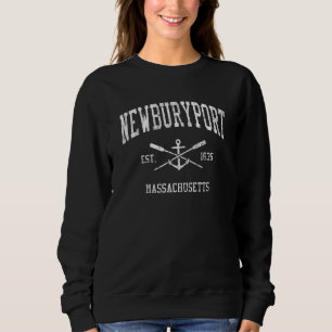 Newburyport MA Vintage Crossed Oars & Boat Anchor Sweatshirt