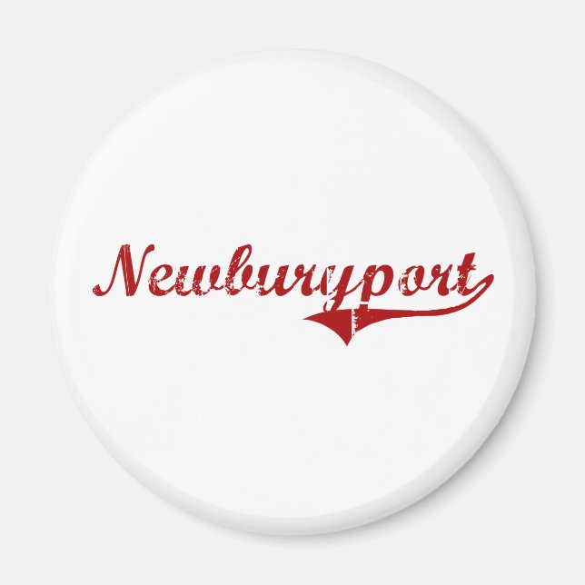 Newburyport Massachusetts Classic Design Magnet (Front)