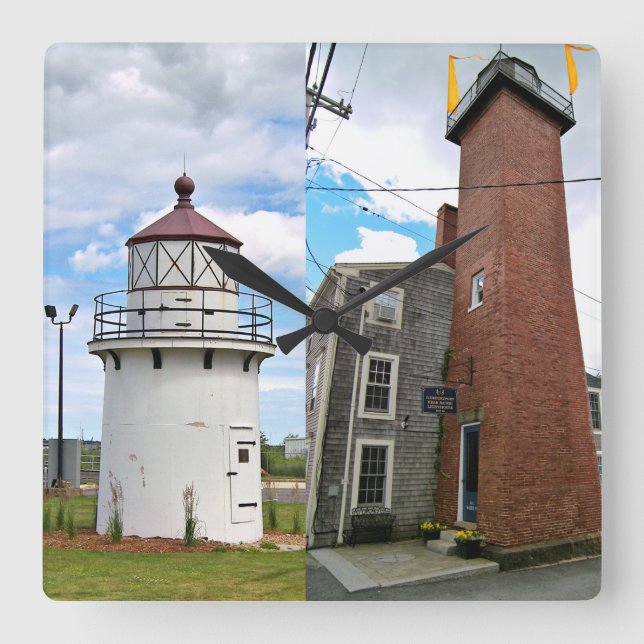Newburyport Range Lights, MA Square Clock (Front)