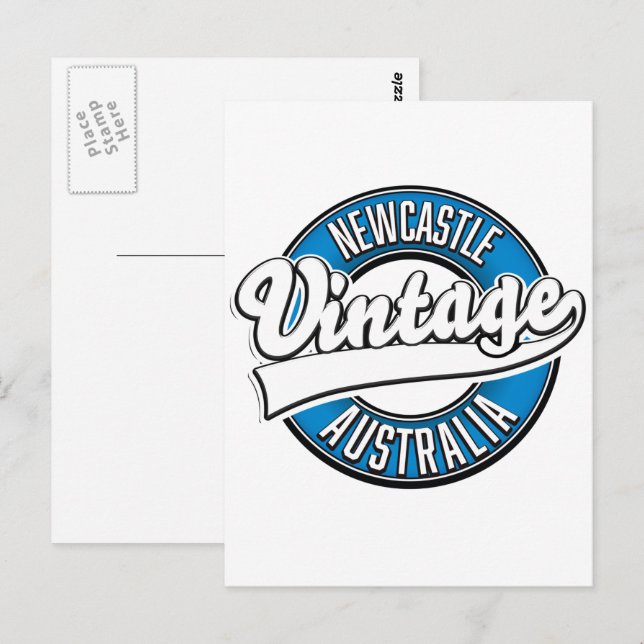 Newcastle australia vintage style logo postcard (Front/Back)