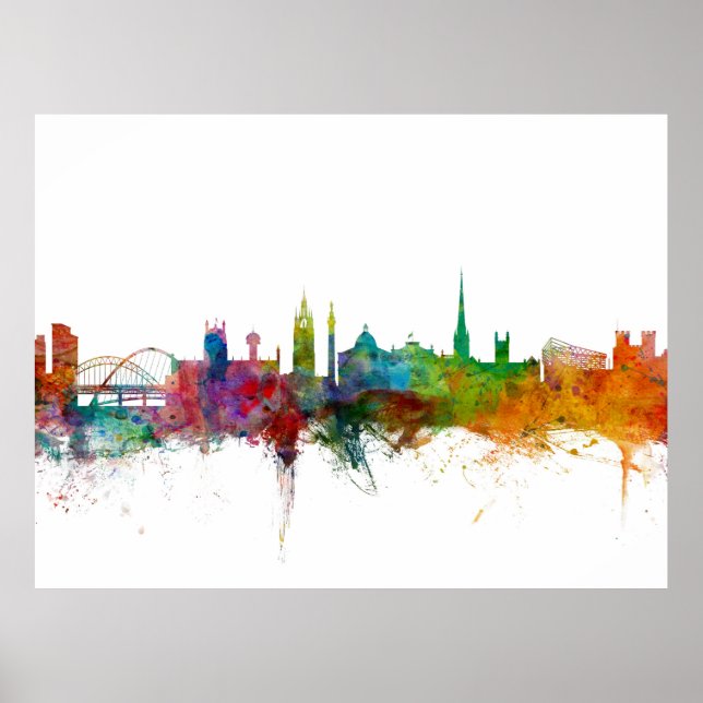Newcastle England Skyline Poster (Front)