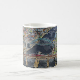 Newcastle Gateshead Quayside River Tyne Bridges Coffee Mug